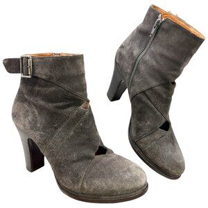 Chie Mihara‎ Charcoal Suede Diamond Vamp Ankle Boots